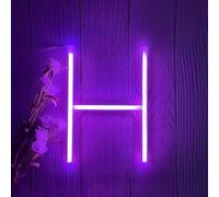 MEVZHH Led Diy Lumière Au Néon 0-9 Lumière Numéros 26 Alphabetau Néon Batterie/Usb Alimenté,Décoration Murale, Numéro/Lettre Illuminé Signe Lumières Au Néon/Violet/H