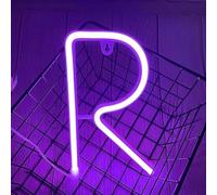 MEVZHH Led Diy Lumière Au Néon 0-9 Lumière Numéros 26 Alphabetau Néon Batterie/Usb Alimenté,Décoration Murale, Numéro/Lettre Illuminé Signe Lumières Au Néon/Violet/R