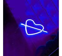 MEVZHH Led Diy Lumière Au Néon 0-9 Lumière Numéros 26 Alphabetau Néon Batterie/Usb Alimenté,Décoration Murale, Numéro/Lettre Illuminé Signe Lumières Au Néon/Bleu/Coeur