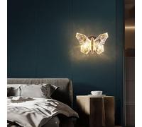MEVZHH Ledmurale Papillon 3 Températures de Couleur Nursery Crystal Wall Light 3W Filles Enfantsde Bord de Litpapillon Mur Lumière de Nuit Pour Chambre Salon