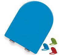 MEVZHH Lent Soft Close D En Forme de Siège de Toilette Avec Des Charnières Réglables À Libération Rapide Red Polypropylene Loo Seat Easy Top Fixisize/Bleu/Size