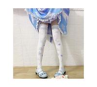 MEVZHH Lolita Série Bleu Collants Hauts Chaussettes Jolie Fille Douce Cosplay Jk Chaussettes Hautes À Genoux, Étudiant/Blanc/E Taille