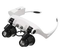 MEVZHH Lunettes D'Agrandissement de Tête, Bandeau Magnifyiglass 10X 15X 20X 25X Lunettes D'Agrandissement À Double Oeil Loulens Jeweler Mesure de Réparation de Montre Avec 8 Lentilles