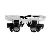 MEVZHH Lunettes D'Agrandissement de Tête, Bandeau Magnifyiglass Magnifyiglass Lunettes Loupes Lunettes D'Agrandissement Avec Lightiwatch Réparation 8 X 15X 23X Bijoux Loulens/Noir