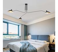 MEVZHH Lustres, de Noël, En Fer Moderne, Mi-Siècle Moderne 3 Brass D'Ombre Réglablesspes Noiresndentives Pour Salle À Manger Salon Chambre À Coucher Ferme