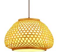 MEVZHH Lustres,De Plafond Moderne Tissé À La Main Panier En Bambou Cuisine Ilendentif Lumière Salle À Manger En Boisndentifjaponaise Style Rétro Lanterne Wicker Rattan Pour Salon Table À Manger Chambr