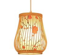 MEVZHH Lustres,De Plafondmaliste Tissé À La Main Lanterne Salonndentif Lumière Cuisine Îleestyle Japonais Simplicité Bois de Rattan Naturel Balustrade Salle À Manger Pour Manger/Naturalab/25 Cm * 40 C