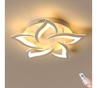 MEVZHH Lustres, Lumière de Plafond Créative de Fleur A Mené Lade Plafond Intérieur Pour La Chambre À Coucher Salon Avec Télécommande Cuisine Salle À Mangeren Acrylblanchedécorative, 10 Têtes/5 Têtes