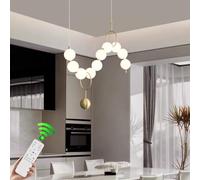 MEVZHH Lustres, Lumièrendentif Led Blanc Mid-Century Éclairage Créatif Avec Télécommande Bubble Cuisine Île Éclairage Salle À Manger Intérieure Salon Couloir Plafond (C10Ligh)/B10S