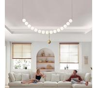 MEVZHH Lustres, Lumièrendentif Led Blanc Mid-Century Éclairage Créatif Avec Télécommande Bubble Cuisine Île Éclairage Salle À Manger Intérieure Salon Couloir Plafond (C10Ligh)/A15S