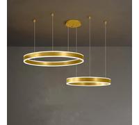 MEVZHH Lustres, Lumièresndentes Intérieur Moderne 2 Anneauxmalisme Led Circulaire Round Entrée Plafond Pour Salon Salle À Manger Cuisine Foyer/2 Anneau 40 + 60Cm/4000K