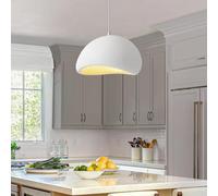 MEVZHH Lustres,Ndentif Scandinave - Moderne Wabi-Sabi Réglable Pour L'Île de Cuisine Et La Salle À Manger E27 Base Concrete Cement En Beige Et Blanc