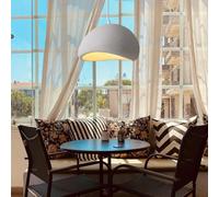 MEVZHH Lustres,Ndentif Scandinave - Wabi-Sabi Moderne Pour L'Île de Cuisine Et La Salle À Manger - Hauteur Réglable E27 Base Beige & En Béton Blanc