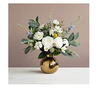 MEVZHH Plantes Artificielles Fleurs Artificielles, Fleurs Artificielles, Avec Des Vases Tenant Des Bouquets de Fleurs Tirant de Fausses Fleurs Layout de Chambre D'Hôtel Fleurs Séchées Décoration de Bu