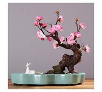MEVZHH Plantes Artificielles, Simulation Créative Plante Verte Plante de Salon En Pot Fleur de Prune de Bonsai Fausse Fleur Intérieure Faux Arbre Tv Cabinet Décorationtits Ornements Simulation Arbre/E