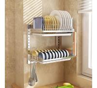 MEVZHH Porte-Vaisselle, Porte-Vaisselle En Acier Inoxydable 304 Monté Au Mur Porte-Vaisselle de Cuisine À Hauteur Réglable/Couleur Primaire Double Couche/E