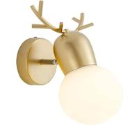 MEVZHH Portefeuille En Forme de Corne Avec Ombre En Verre, Élégant E27 Wall Sconce Pour Chambre À Coucher, Stylishd Lightifixture, Maison/D
