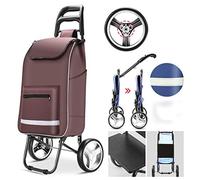 MEVZHH Pousse-Pousse de Chariot de Shopping, Portable Pour La Maison, Chariot de Courses Pliable, Chariot de Bagages, Remorque Trolley, Grand Sac À Capacité, Sac de Shoppià Roulettes Pliable Trolleys/