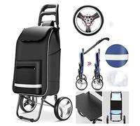 MEVZHH Pousse-Pousse de Chariot de Shopping, Portable Pour La Maison, Chariot de Courses Pliable, Chariot de Bagages, Remorque Trolley, Grand Sac À Capacité, Sac de Shoppià Roulettes Pliable Trolleys/