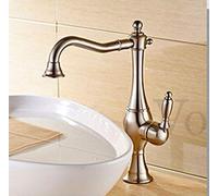 MEVZHH Robinets, Brosse Nickel Finition Poignéerotatif Robinet Den Bassin Lavabo Mélangeur Robinet de Cuisine Robinets D'Eau Froide Et Chaude/Du Nickel