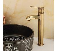 MEVZHH Robinets de Cuisine, Robinet de Salle Den Antrobinet Tout Bronze Chaud Et Froid Au-Desdu Comptoir Basin Art Station Robinets de Lavabo Rétro Haut de Gamme/340 Mm