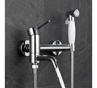 MEVZHH Robinets de Cuisine,Systèmes de Douche Den À Robinet D'Eau Pulvérisateur Bidet de Toilette, Lave-Toilette, Kit de Douche À Robinet de Mélangeur de Douche À Main En Laiton Chromé,Ensemble/Ensem
