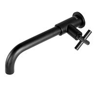 MEVZHH Robinets, Eau-Robinet de Défense Éclabousseur Dans Le Murnger Robinet de Piscine de Brouillage Monté Au Mur Robinet de Mélangeur D'Évier de Bassin Robinet de Salle Den Chromé/Noir Présent