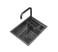 MEVZHH Robinets, Évier Caché En Acier Inoxydable Avec Robinet de Levage de Lave-Tasse, Conception Économisant de L'Espace Pour L'Utilisation de La Cuisine Et Du Bar