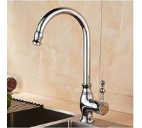 MEVZHH Robinets, Or Robinet de Cuisine Poignée Pivotante Singe Salle Den Lavabo Cuisine Pont Monté Lavabo Mélangeur Robinet D'Eau Trois Couleurs/Chrome