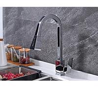 MEVZHH Robinets, Robinet de Cuisine Extrait Eau Chaude Et Froide Évier Évier Robinet Éclabousseur, Robinets de Mélangeur D'Évier de Cuisine À Bec Pivotant Avec Pulvérisateur Extrait Robinet de Cuisine