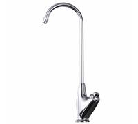 MEVZHH Robinets, Robinet D'Eau Potable Pour Évier de Cuisine 360 ° Rotatif Robinet À Cou de Cygne Robinet D'Eau Froide Seulement Avec Bouton-Poussoir,Chrome