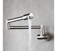MEVZHH Robinets, Robinets Pour Remplisseur de Pot de Cuisine Monté Au Mur, Robinet D'Eau Froideiversel Pivotant 360 Poignéemultifonction, Robinet de Cuisine Éviers de Cuisine Brossé D'Or/Dessin