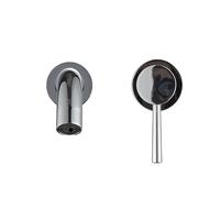 MEVZHH Rubinet D'Évier En Laiton Monté Au Mur - Mélangeur Rotatif À Eau Chaude Et Froide À 2 Trous Pourgnoire de Salle Den Et Bassin - Finition Dorée À Brosse Élégante (150Mm)/Chrome-150Mm