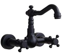 MEVZHH Rubinet Wall Mount Matte Black Bathroom Basin Wash Vessel Bathtub Tap Mixer Rubinet Stream Spout Kitchen Tap