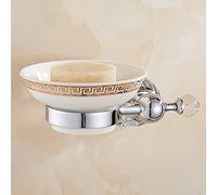 MEVZHH Silver Crystal Bathroom Accessories Set Laiton Douche Étagère Porte-Serviettes Porte-Papier Toilette Porte-Brosse Toilette Porte-Serviettes - Kit Complet/Disque de Savon