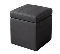 MEVZHH Stockage Cube Ottoman Tabouret de Pouf Rembourré Avec Couvercle Pour Repose-Pieds Stockage Cubpolyvalent Pour Salon Chambre À Coucher/Noir/35 * 30 * 30 Cm