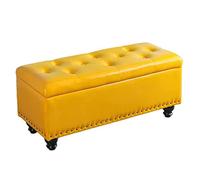 MEVZHH Stockage Rectangulaire Tabouret Changement de Chaussure Banc Cuir Coussin Chambre Lit End Tabouret Rivet Décoration Roulement/Violet/120 * 40 * 43 Cm