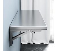 MEVZHH Table Pliante Montée Sur Le Mur 304 Étagère de Cuisine En Acier Inoxydable Économie D'Espace Bureau Flottant Support Épaissi Stockage Mural Polyvalent 80X40Cm (31.5X15.7)/E Couleur/120 * 30Cm /