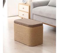 MEVZHH Tabouret de Stockage En Bois Massif Rustfait À La Main Tissé Corde Banc Rond Entrée Ottomane Chambre Balcon Couloir Salon/Lie Carré/L