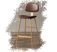 MEVZHH Tabourets de Bar de Hauteur de Comptoir Rembourrés En Cuir Marron Moderne, Pour L'Île de Cuisine/Bar/Salle À Manger 65Cm Siège Élégant Et Confortable Pour Votre Décor À La Maison./Br + Or/7