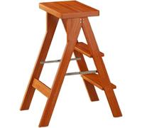 MEVZHH Tabourets, Tabouret D'Étapliable En Bois Compact Ladder3Step Tabouret Antidérapant Pour Bibliothèque de Cuisine Musroommultifunctional Sécurité Tabouret Et Chaise D'Escalier Pour Usage Domestiq