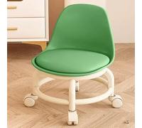 MEVZHH Tabourets, Tabouret Roulant En Cuir Pu Tabouret Rond de Siège Bas Pour Home Office Et Fitness Hauteur Réglable Élégant Et Confortable Parfait Pour Le Travail Ou Les Loisirs/Néron