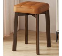 MEVZHH Tabourets,Tit Tabouret En Bois Pour Maquillage Tabouret D'Empilage En Bois Sans Dos Carré de 12 "Chaise de Vanité Portable Pour La Maison Chambre À Coucher Cuisine Salle Dens École (Beige Jambe