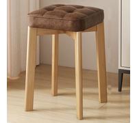 MEVZHH Tabourets,Tit Tabouret En Bois Pour Maquillage Tabouret D'Empilage En Bois Sans Dos Carré de 12 "Chaise de Vanité Portable Pour La Maison Chambre À Coucher Cuisine Salle Dens École (Beige Jambe