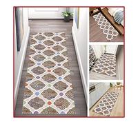 MEVZHH Tapis de Coureur Lopour Tapis de Couloir, Décor D'Accueil D'Appuidérapant Tapis de Zen Polyester Mou Cissable Lavable Pour Porte, Buanderie, Pile 0.6Cm / A / 0.9 X 6M/A/1 * 5M