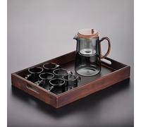 MEVZHH Théière,Théière En Verre,Théière En Verre Facile,Push-To-Control Théière Magique, Théière Magavec Infuseur, Théière En Verre, Théière En Verre Magavec Poignée En Bois, Pour Le Thé Lâche, Thé d