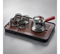 MEVZHH Théière, Théière En Verre, Théière, Théière En Verre Avec Filtre, Théière Magavec Infuseur, Théière En Verre de Séparation D'Eau Avec Poignée En Bois, Convient Pour Faire Du Thé, Thé de Fleur,