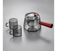 MEVZHH Théière, Théière En Verre, Théière, Théière En Verre Avec Filtre, Théière Magavec Infuseur, Théière En Verre de Séparation D'Eau Avec Poignée En Bois, Convient Pour Faire Du Thé, Thé de Fleur,