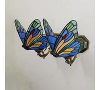 MEVZHH Tiffany Style Wall Sconce Papillon Vitrail de Côté Lit Lampe Murale Pour Salon Chambre Salle de Bains Couloir Décoratif/1