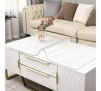 MEVZHH Tissu de Table,Protecteur de Table À Manger Transparent, Tissu de Table En Pvcimperméable 2Mm Épais, Tapis de Table de Restaurant Essuyeable, Table À Manger En Plastfilm Protecteur/90 * 110Cm /